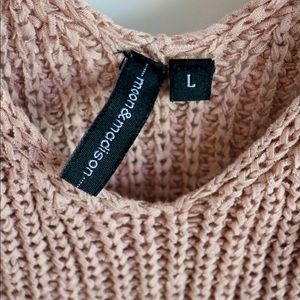 Moon & Madison pink crochet knit tank top Size L